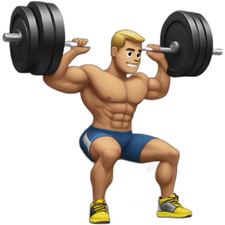 Muscle man barbells bench emoji