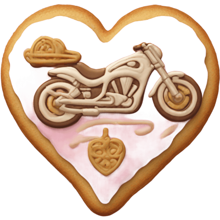 cookie heart with motorcycle  emoji