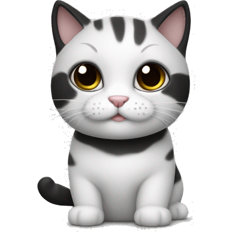 cute cat black and white emoji