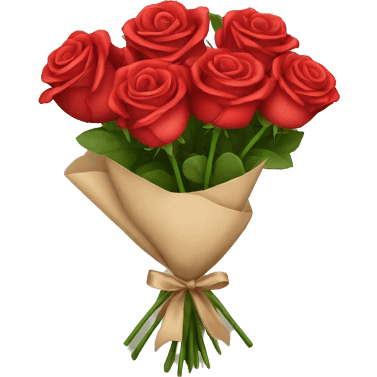 A cute red roses bouquet  emoji