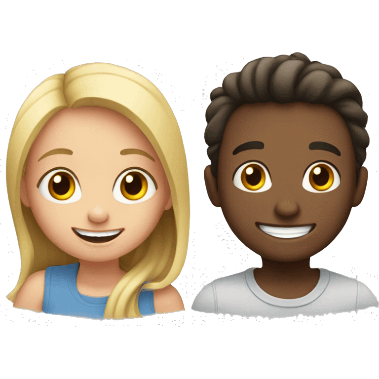 Boy and girl having fun together emoji