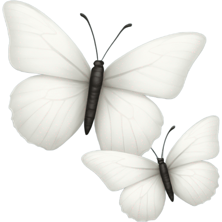 three white butterflies  emoji