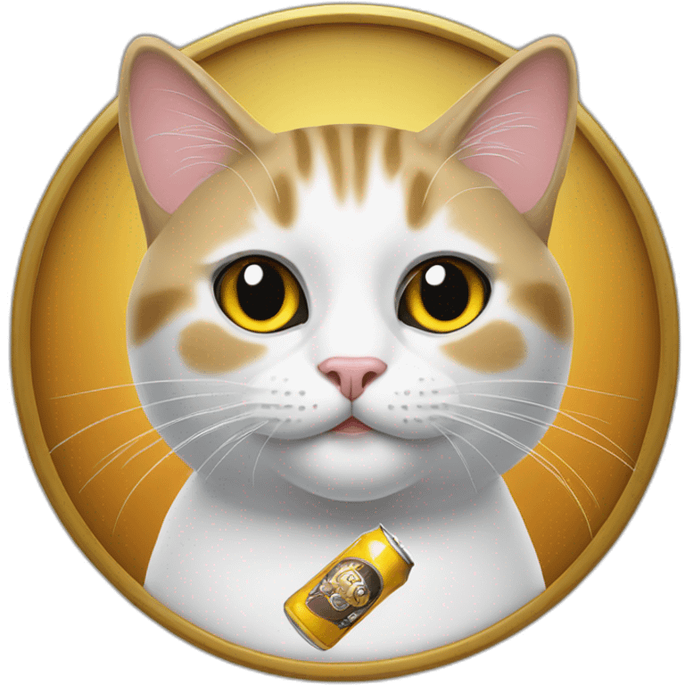 British Cat with beer cap emoji