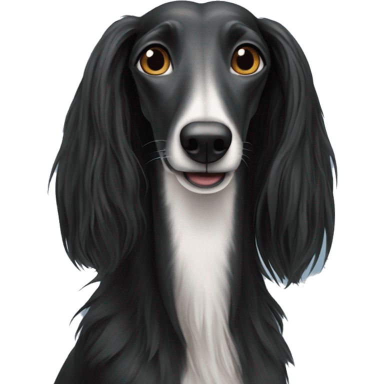 Black longhaired greyhound  emoji