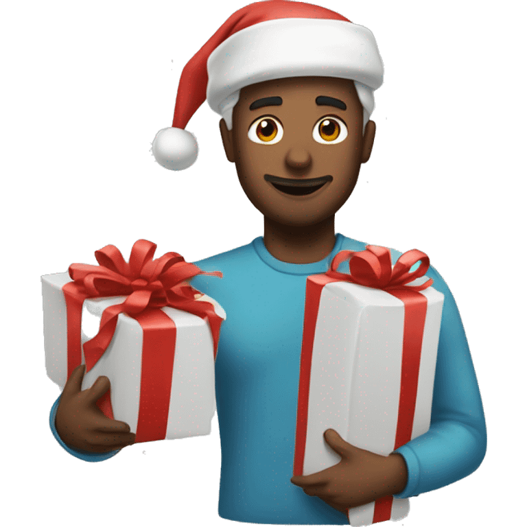 man with gift wrapping  emoji