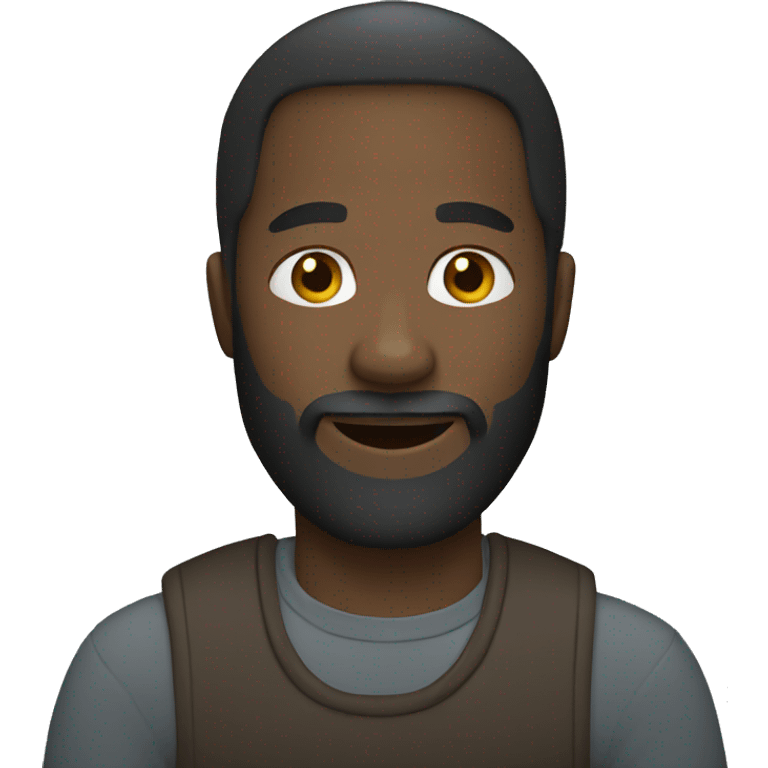 black man with beard raising right hand emoji