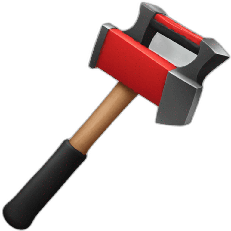 ReD and black friendly hammer emoji