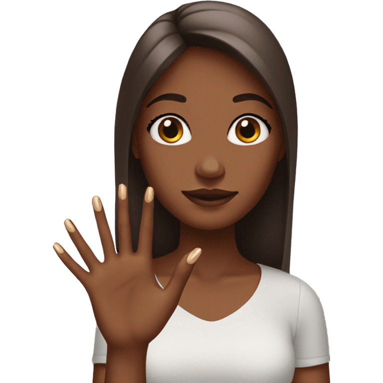 girl with new long brown nails emoji