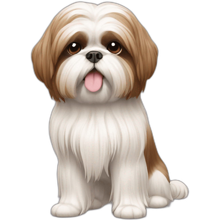 Dog Shih Tzu with long hairs full-body emoji