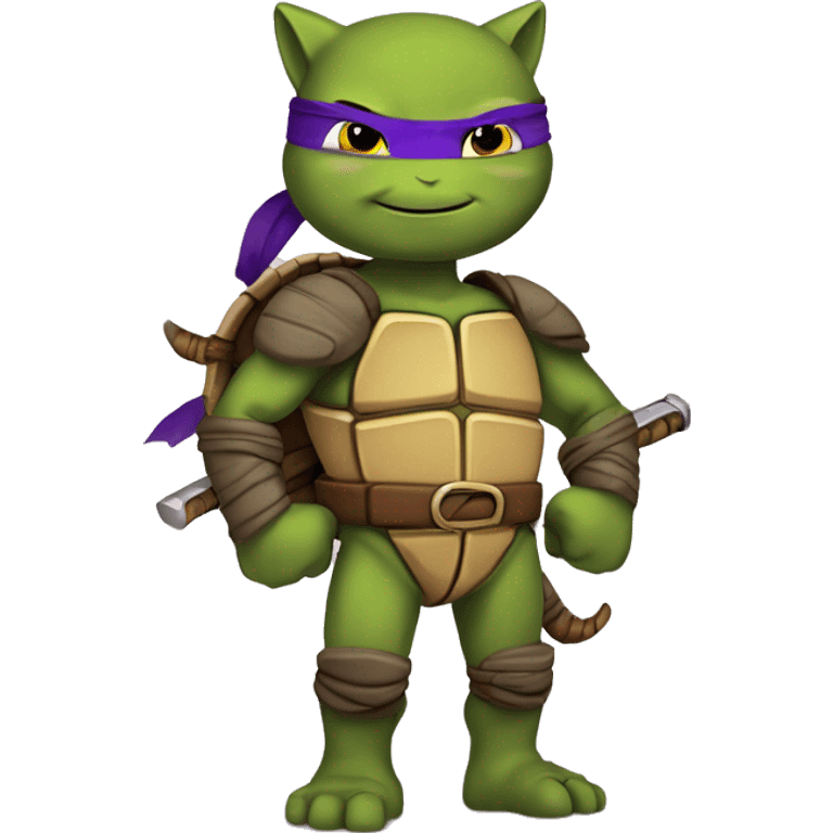 ninja turtle donatello with cat ears emoji