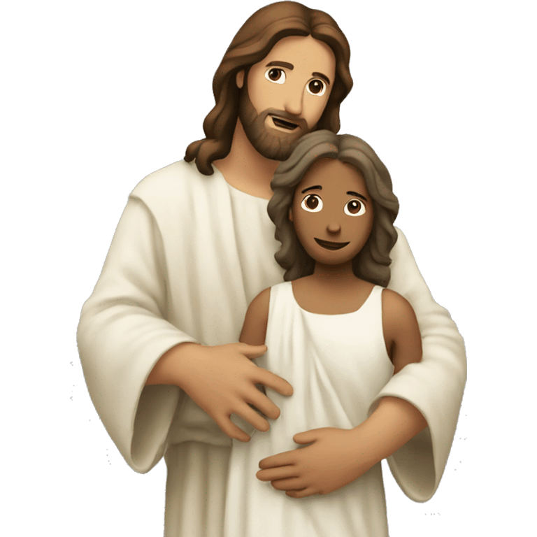 Jesus holding a woman emoji