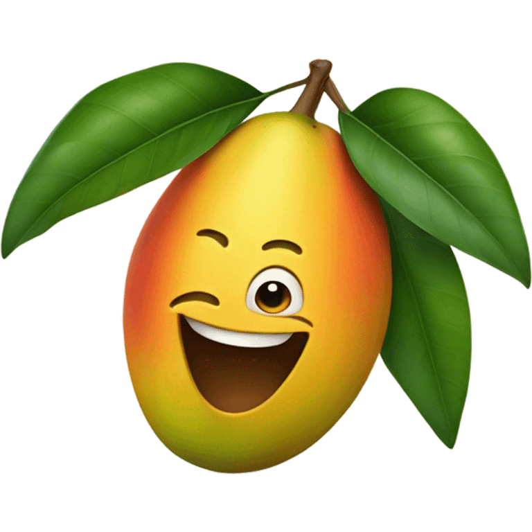 Smiling mango emoji