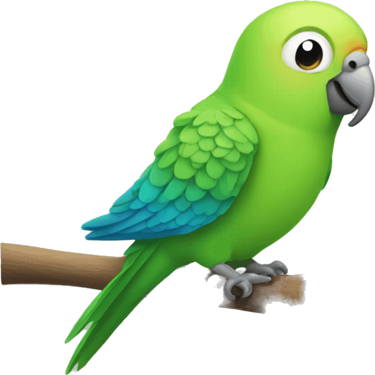 parakeet on stick talking emoji