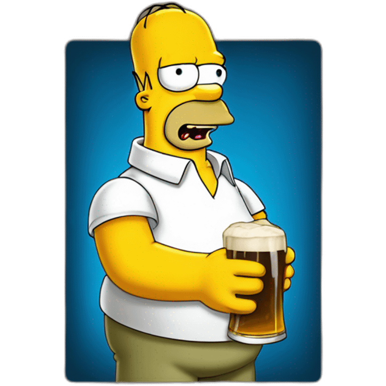 Homer Simpson with beer emoji