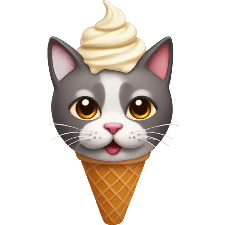 Cat in ice cream cone emoji