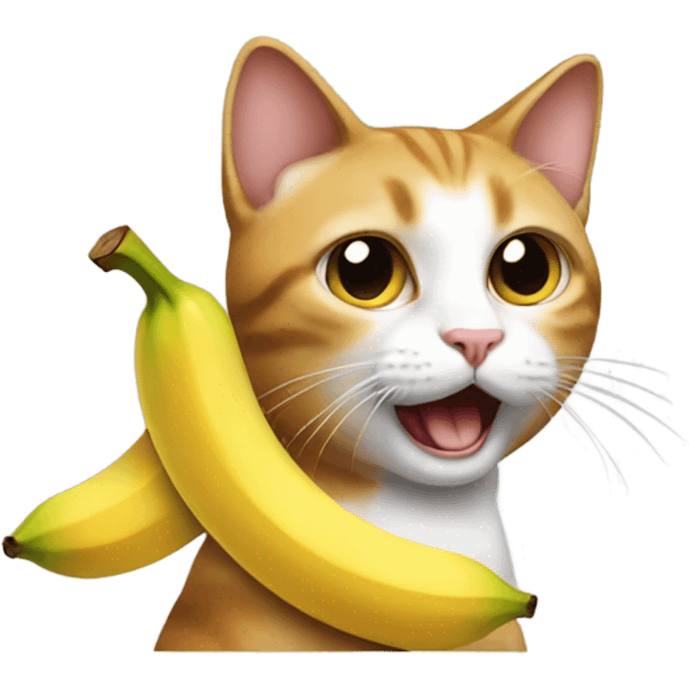 cat with banana phone emoji