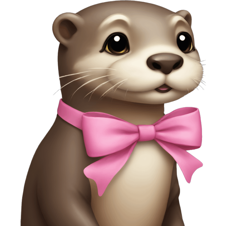 Otter with pink bow emoji