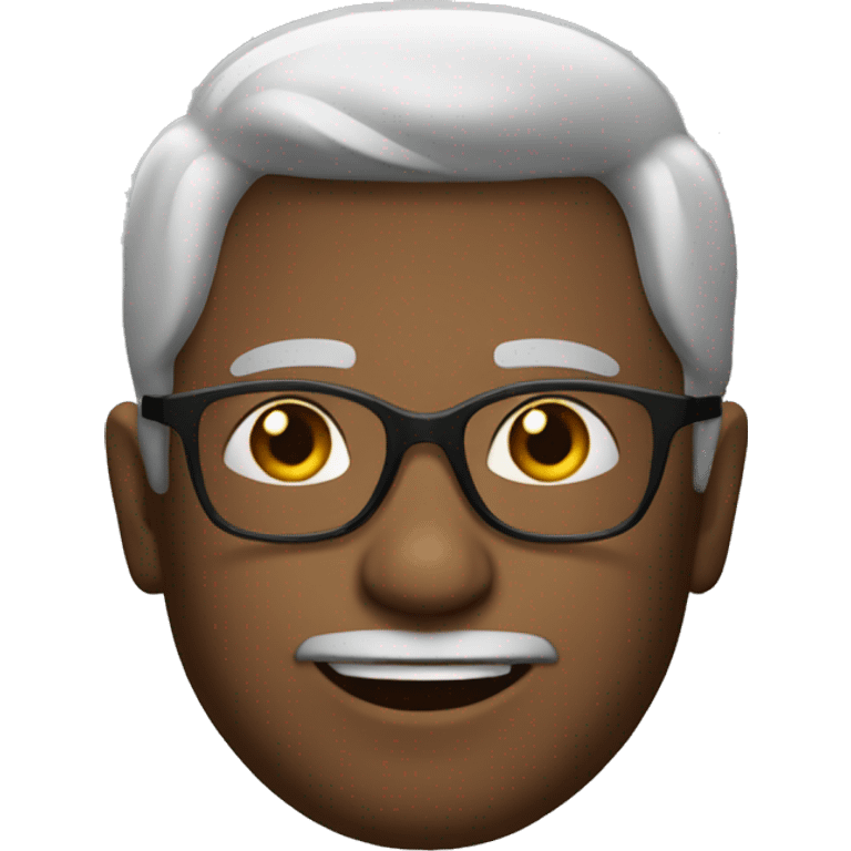 man with glasses and medium heir 
 emoji