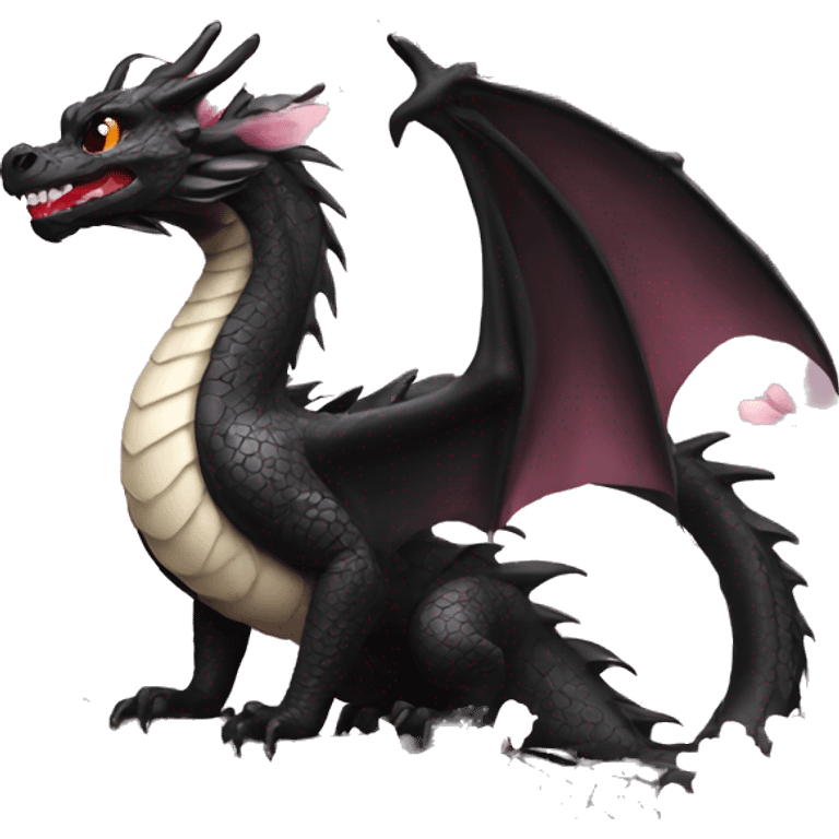 Black Sweet Dragon with Cherry Blossoms emoji