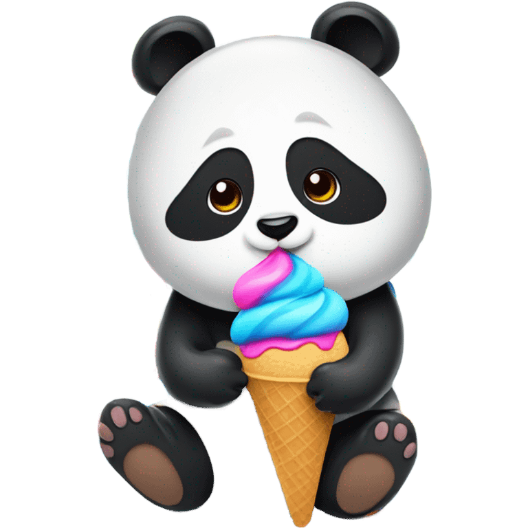 Panda eating ice cream emoji