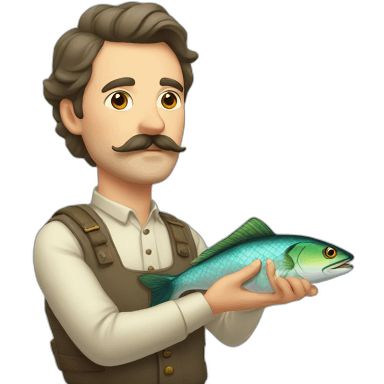 russian moustache husband with fish emoji