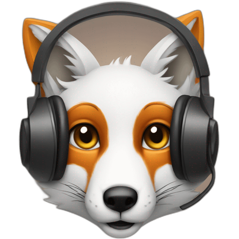 Music listening fox emoji