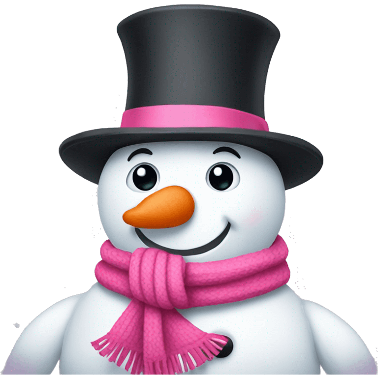 Snowman with pink scarf emoji