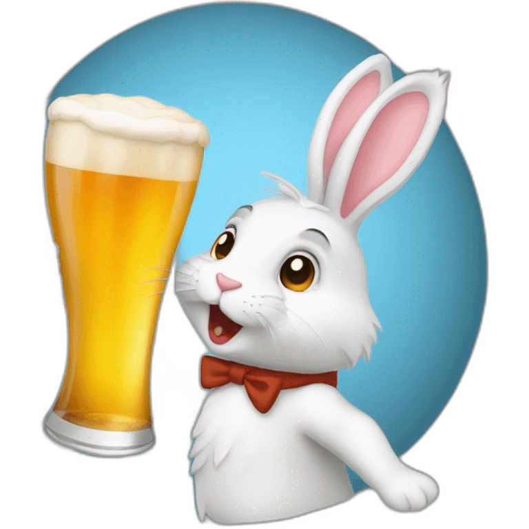 Lapin buvant une bière 🍻 emoji