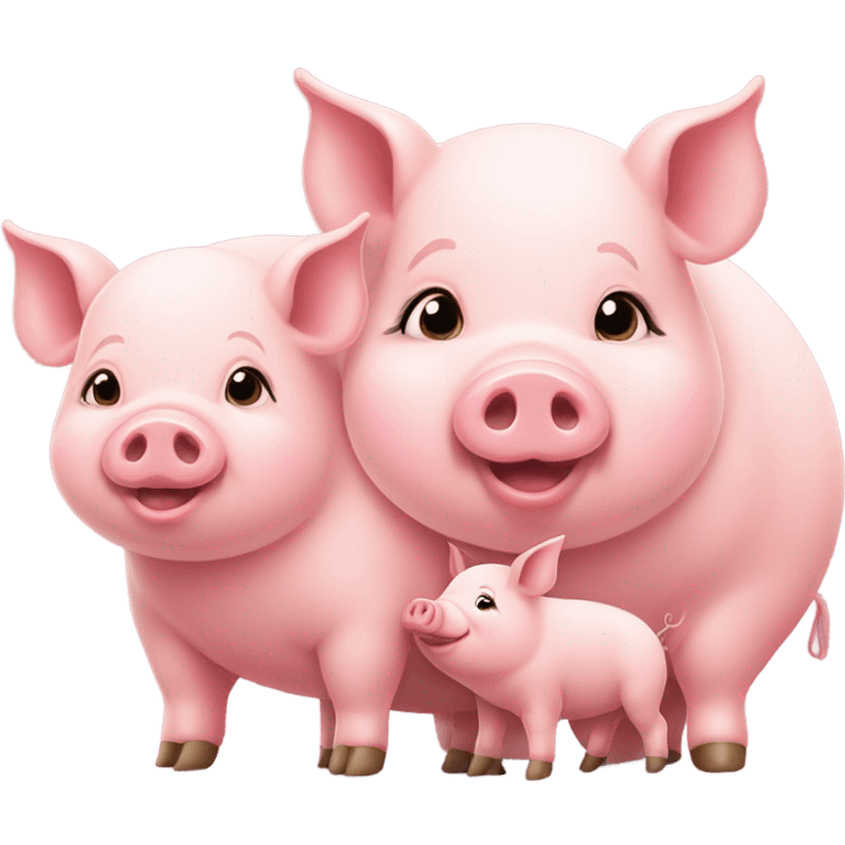 mom pig and baby pig emoji