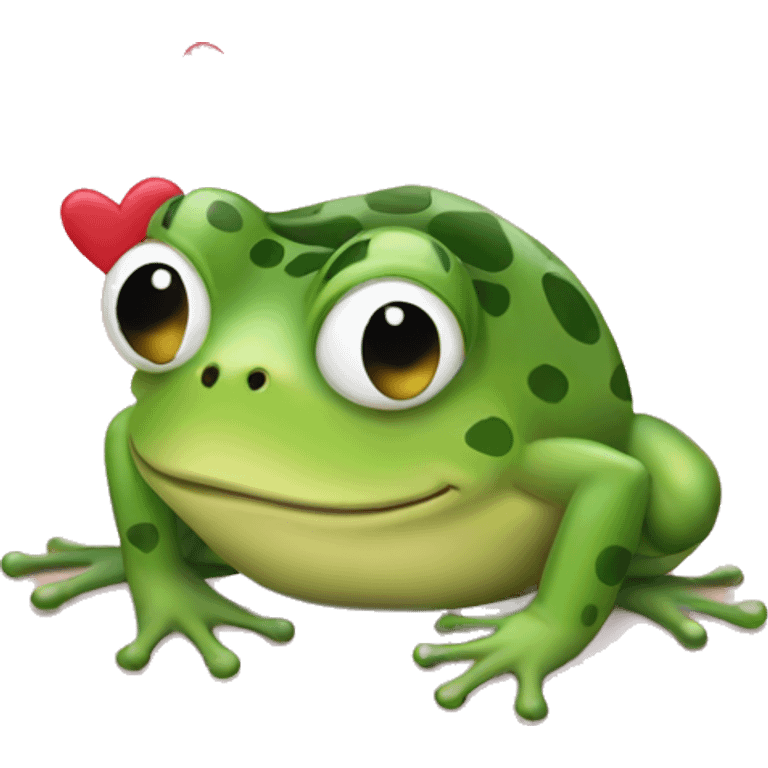 A frog with hearts emoji