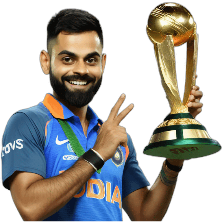 Virat Kohli with world cup emoji