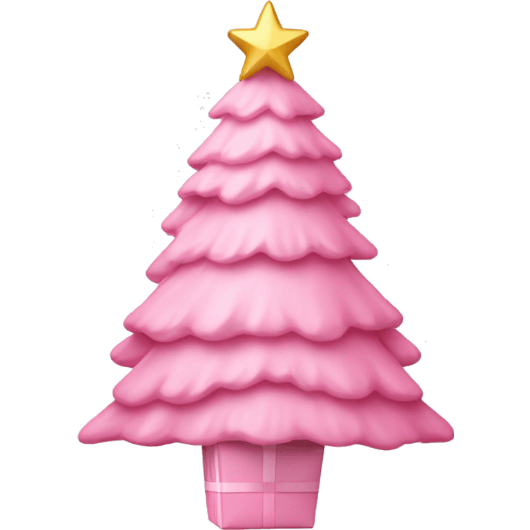 Pastel pink Christmas tree with pink gift emoji