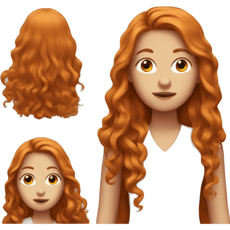 girl with long ginger hair emoji