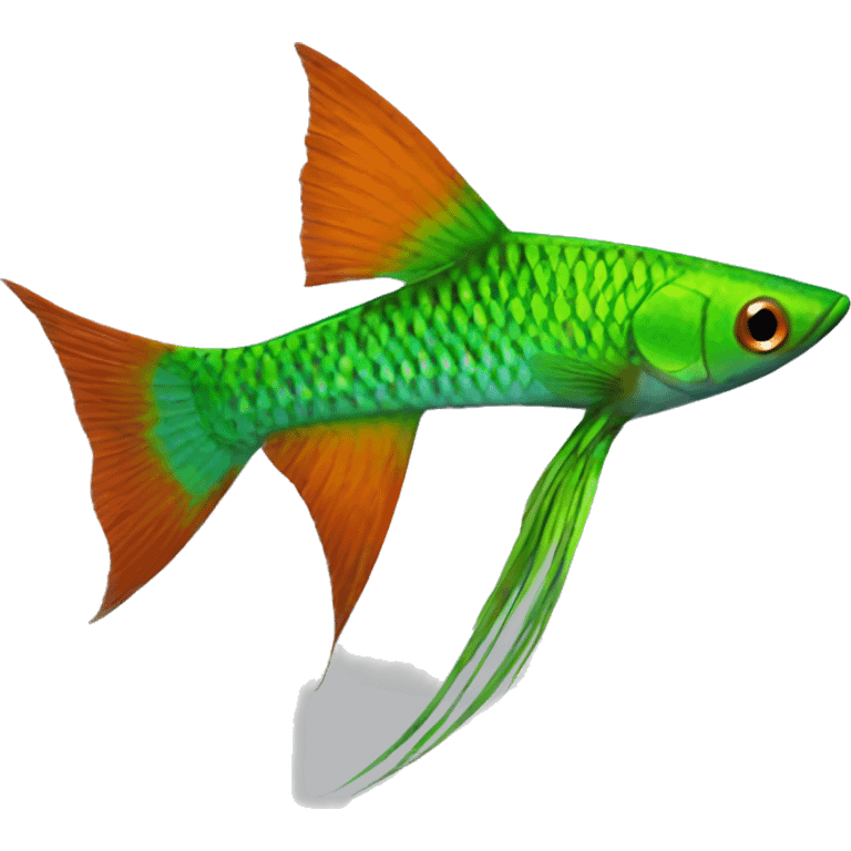 Green Swordtail fish (Eng.), Pez Espada emoji