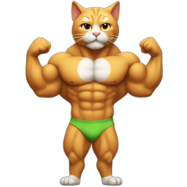 Bodybuilder cat emoji