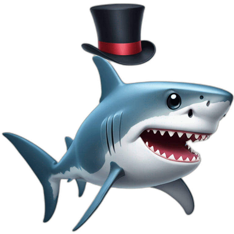 Shark with a top hat emoji