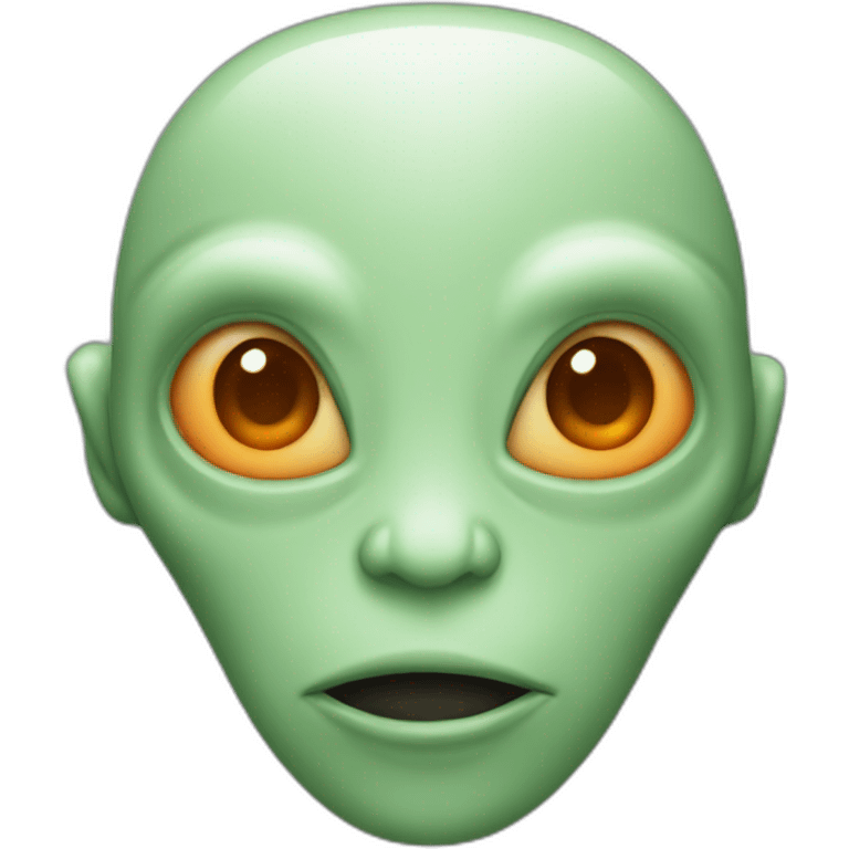 alien with no skin and orange outline  emoji