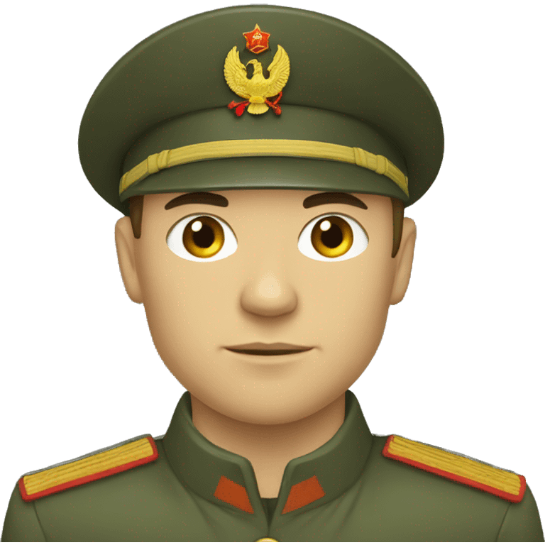 ussr soldier serious with military takes emoji