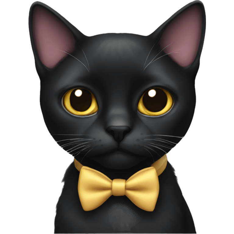 black cat wearing bow tie emoji