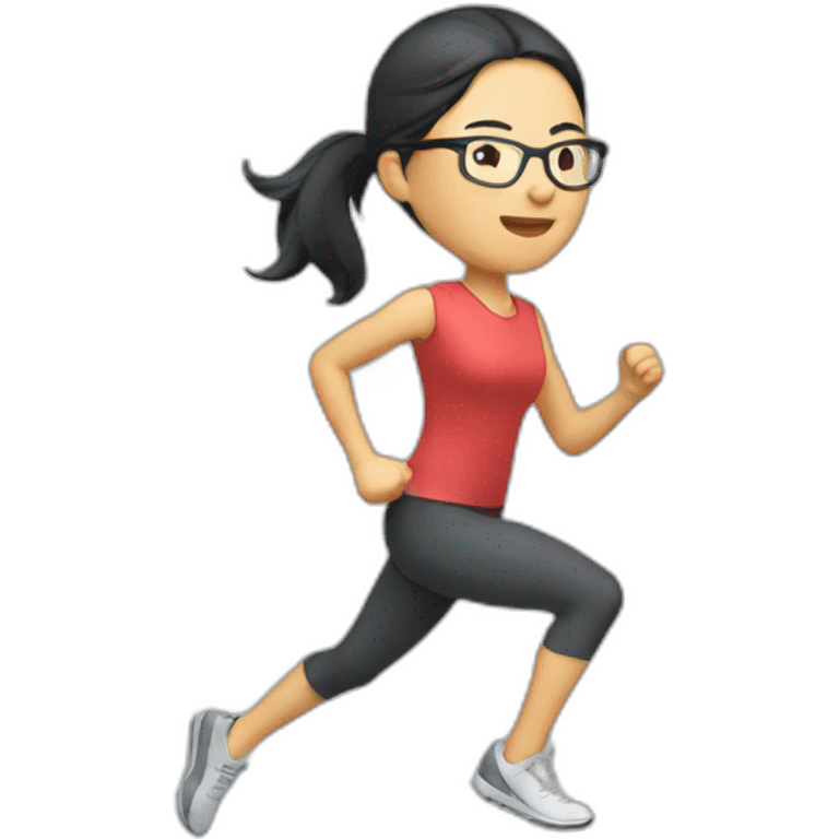 🏃：a-chinese-woman-running-glasses emoji