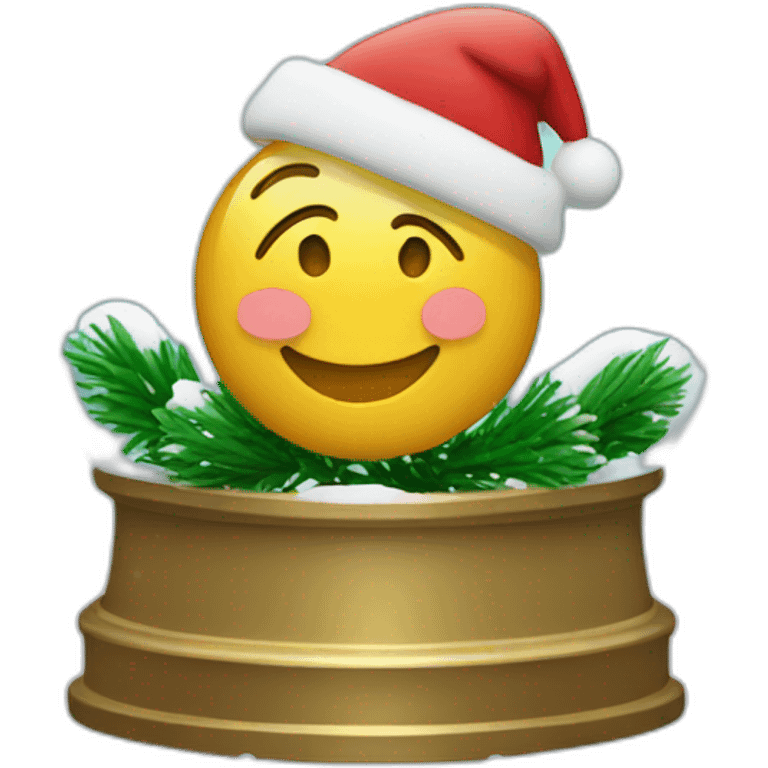 oscar with christmas hat in snowglobe emoji