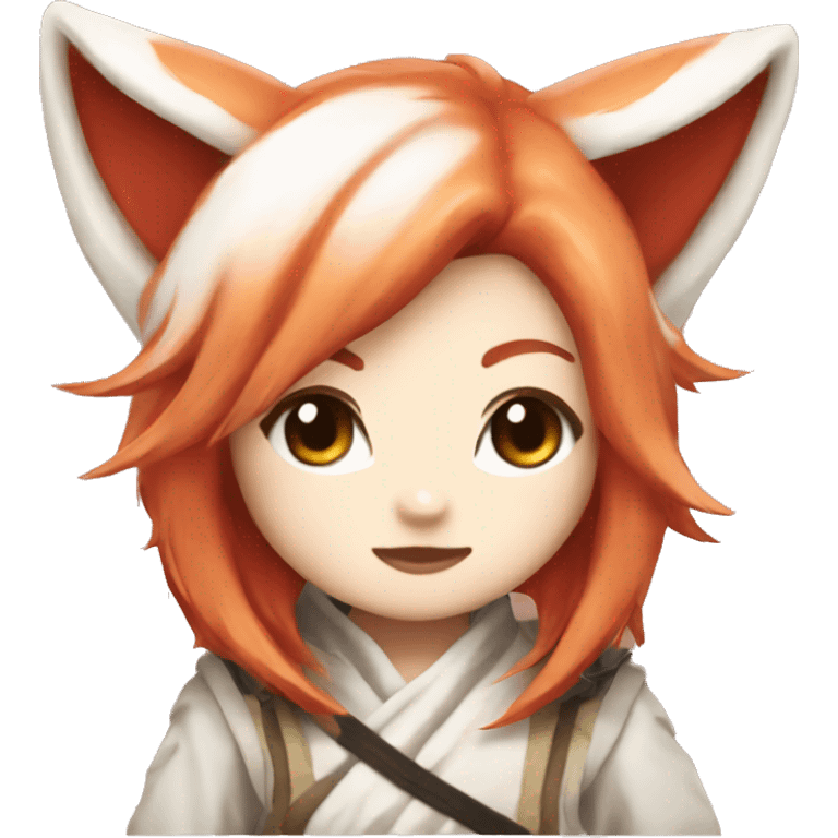 chibi kitsune red hair emoji