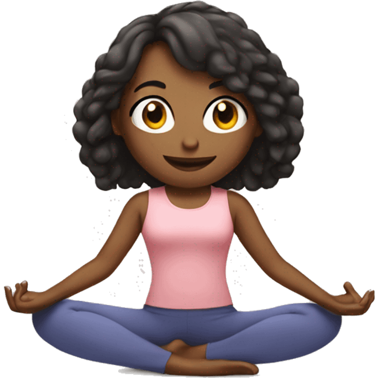 girl with bob doing yoga emoji