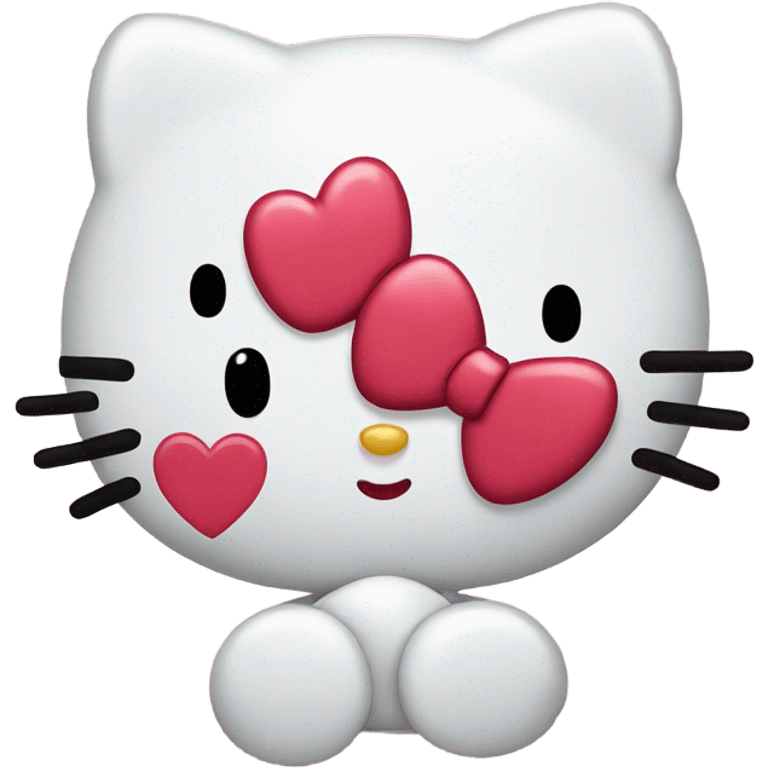 hello kitty with heart emoji