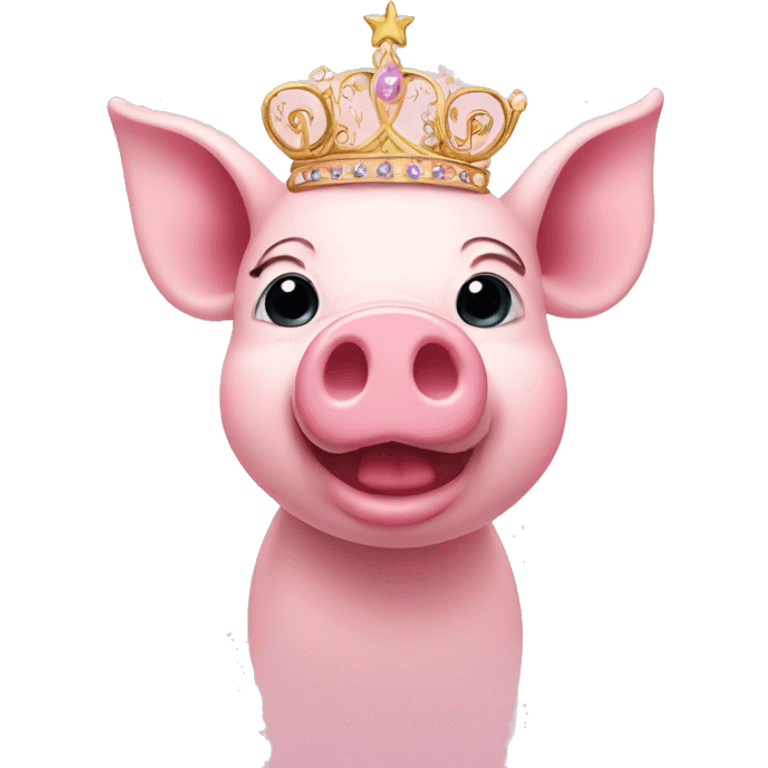 Pink pig with tiara emoji