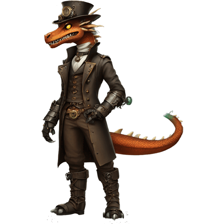 Steampunk Dragon full body emoji