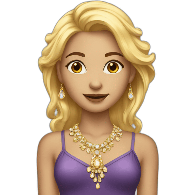 golden_haired girl with jewelry emoji