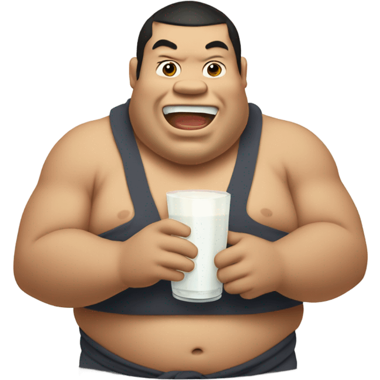 Sumo wrestler drinking milk emoji