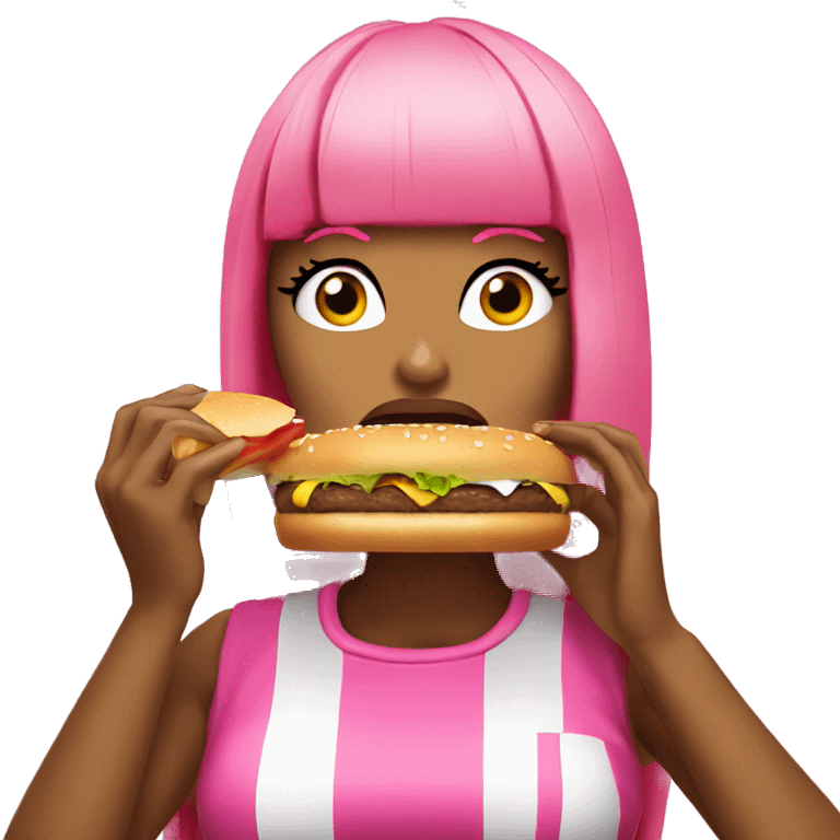 nicki minaj eating burger emoji