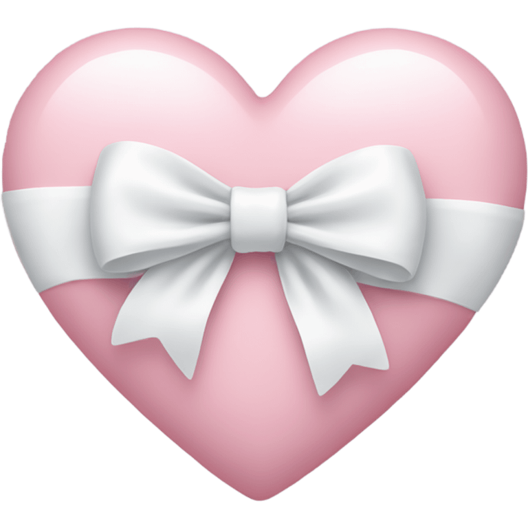 Pastel pink heart with white bow emoji